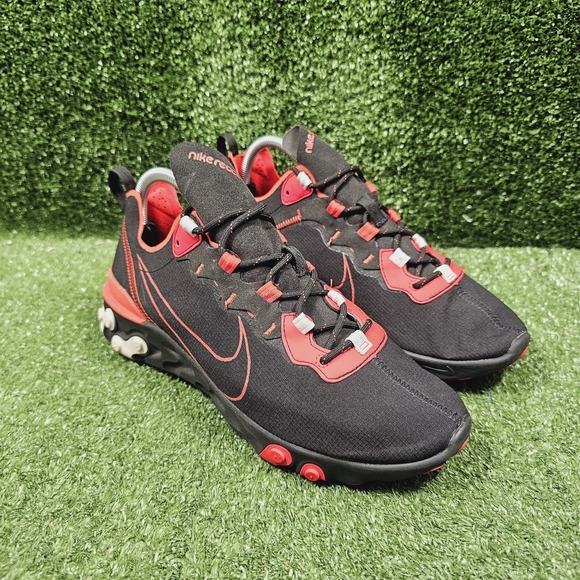 Nike Other - Nike React Element 55 Script Swoosh Athletic Sneakers CK9285-001 Mens Size 9